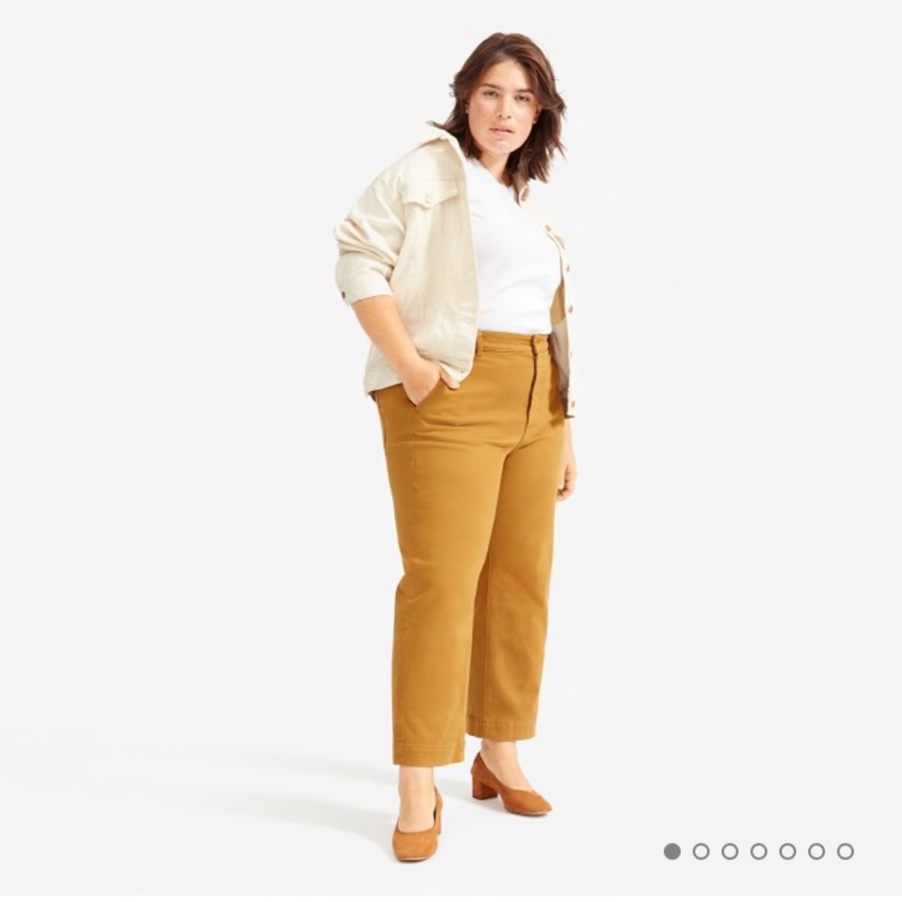 Everlane Straight Leg Crop Pant in Golden Brown